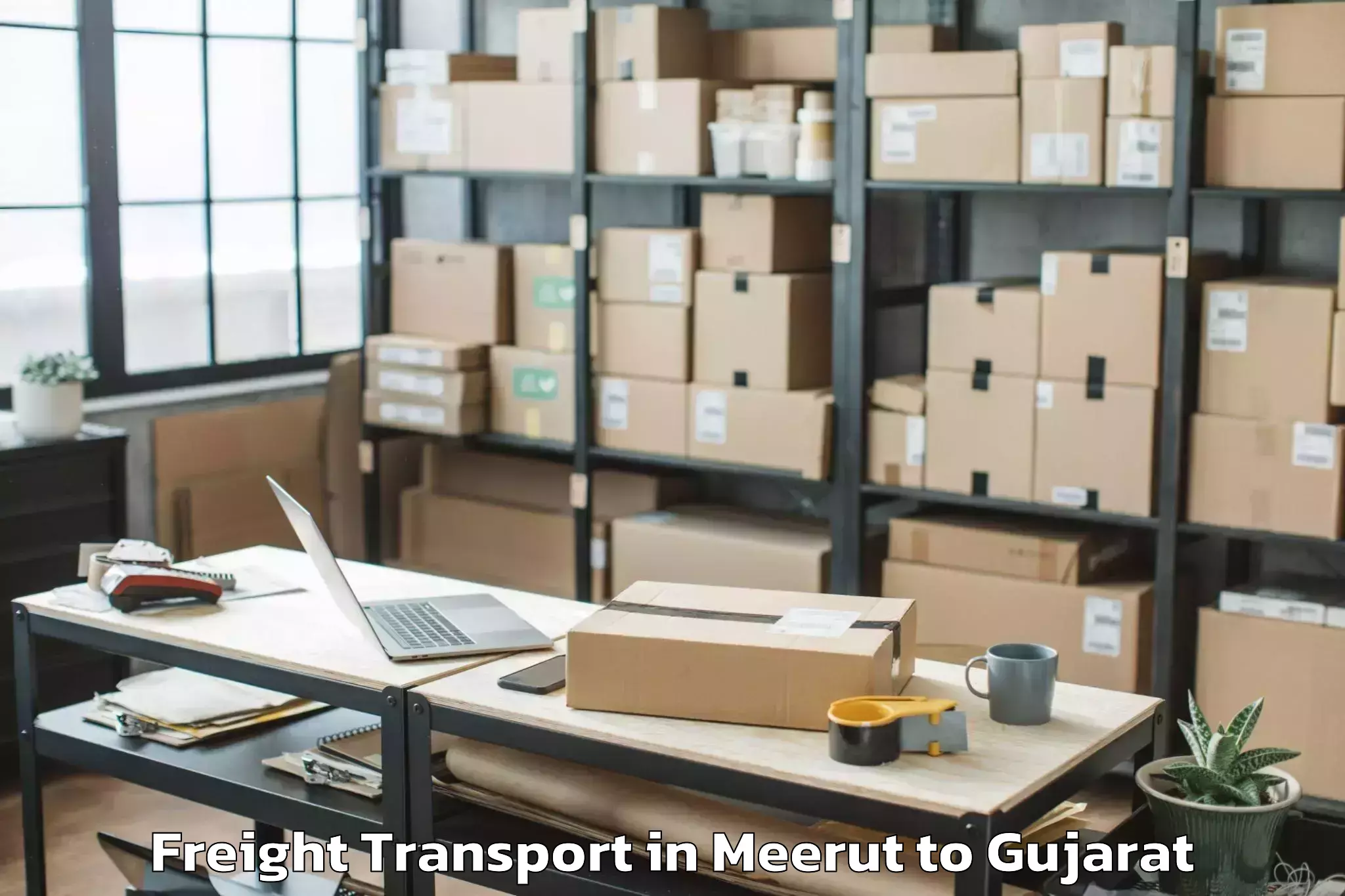 Top Meerut to Hemchandracharya North Gujarat Freight Transport Available